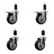 Service Caster 4'' Black Poly Swivel 1-1/2'' Expanding Stem Caster Set 2 Total Lock Brakes, 4PK SCC-EXTTL20S414-PPUB-BLK-2-S-2-112 - alternate 1